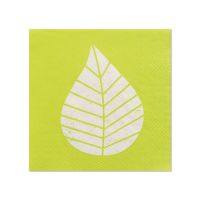 Serviete, 3-slojne zložene 1/4 25 cm x 25 cm zelena "Graphic Leaves"
