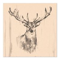 Serviete, 3-slojne zložene 1/4 33 cm x 33 cm natur "Deer" iz recikliranega papirja