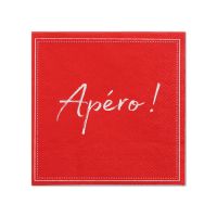 Serviete, 3-slojne zložene 1/4 25 cm x 25 cm rdeča "Apero"