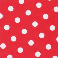 Serviete, 3-slojne zložene 1/4 40 cm x 40 cm rdeča "Dots"