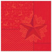 Serviete "ROYAL Collection" zložene 1/4 40 cm x 40 cm rdeča "Rising Star"