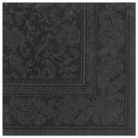 Serviete "ROYAL Collection" zložene 1/4 40 cm x 40 cm črna "Ornaments"