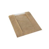 Pekovske vrečke s PLA-okencem "pure" 18 cm x 21,5 cm rjava