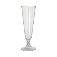 Kozarci za peneče vino, PLA "pure" 0,1 l Ø 5,5 cm · 16,5 cm kristalno jasno s crystal clear podstavkom