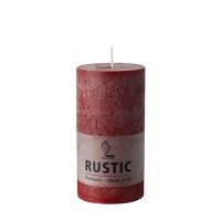 Sveče, cilinder Ø 68 mm · 130 mm bordeaux "Rustic" barvne v celoti