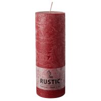 Sveče, cilinder Ø 68 mm · 190 mm bordeaux "Rustic" barvne v celoti