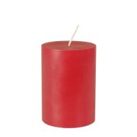 Sveča steber Ø 70 mm · 100 mm rdeča iz 100 % Stearina, barvne v celoti