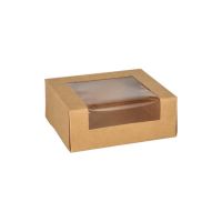 Škatle za sushi Pappe, PLA-beschichtet kvadratna 4,5 cm x 12 cm x 10 cm rjava
