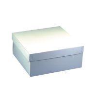 Karton za torte s pokrovom kvadratna 30 cm x 30 cm x 10 cm bela