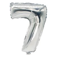 Balon iz folije 35 cm x 20 cm srebrna "7"