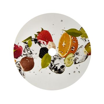 Pokrovi za lončke, karton okroglo Ø 10 cm "Fruits" z luknjo