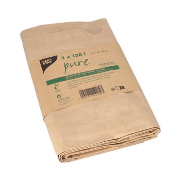 Vreče za smeti iz papirja "pure" 120 l 95 cm x 70 cm x 25 cm rjava , 2-slojne
