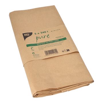 Vreče za smeti iz papirja "pure" 240 l 115 cm x 80 cm x 30 cm rjava , 2-slojne