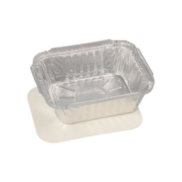 Alu posode s pokrovi iz PE prevlečenega kartona kvadratna 0,5 l 4,2 cm x 11,4 cm x 14 cm