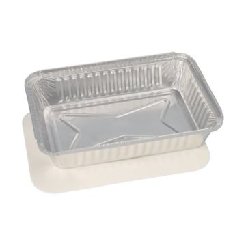 Alu posode s pokrovi iz PE prevlečenega kartona kvadratna 0,8 l 4 cm x 15 cm x 21,4 cm