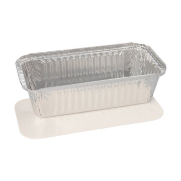 Alu posode s pokrovi iz PE prevlečenega kartona kvadratna 1 l 5,4 cm x 11 cm x 21,3 cm