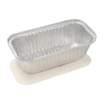 Alu posode s pokrovi iz PP prevlečenega kartona kvadratna 1,5 l 7 cm x 13 cm x 24,2 cm