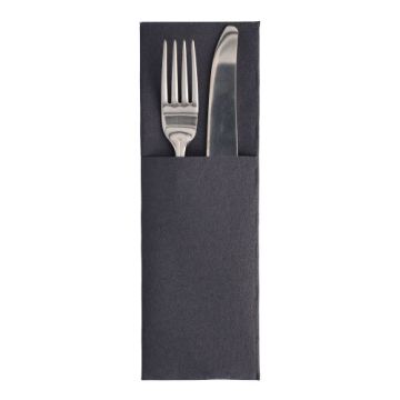 Serviete "ROYAL Collection" 48 cm x 30 cm črna z zarezo za pribor