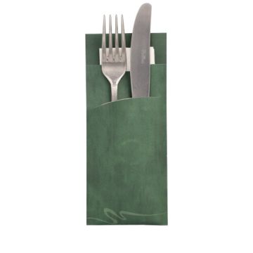 Vrečke za pribor 20 cm x 8,5 cm temno zelena vključno z belim prtičkom