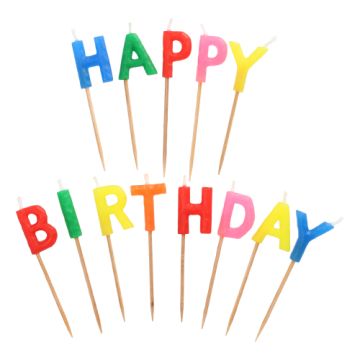 Set svečk s črkami 8 cm "Happy Birthday"