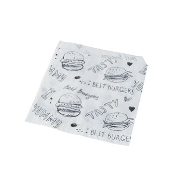 Hamburger vrečke kraft papir 13 cm x 13 cm bela