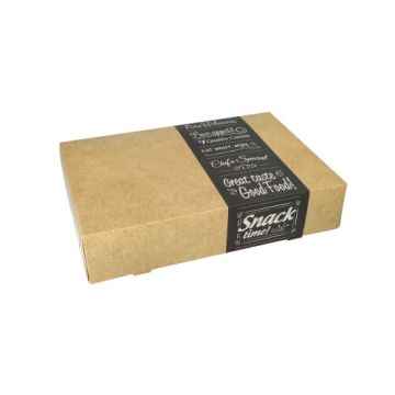 Transportne in catering škatle "pure" kvadratna 8 cm x 24,5 cm x 35,5 cm "Good Food" male