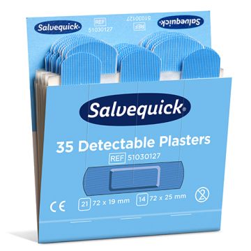 "Cederroth" Salvequick detektirni obliž (35 kosov) modra , Refill