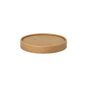 Pokrovi za lončke za juho, karton okroglo Ø 9,8 cm · 1,6 cm rjava