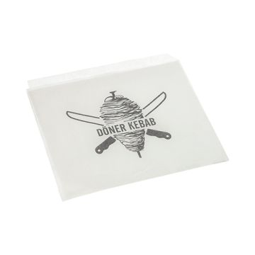 Kebab vrečke kraft papir 16 cm x 16 cm bela