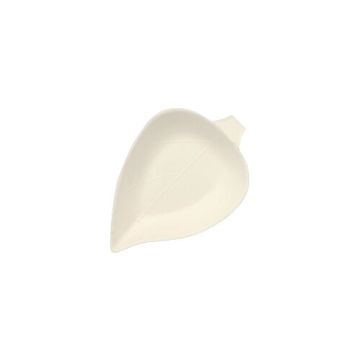 Fingerfood - krožniki, sladkorni trs "pure" 1,2 cm x 6 cm x 8 cm bela "Leaf"
