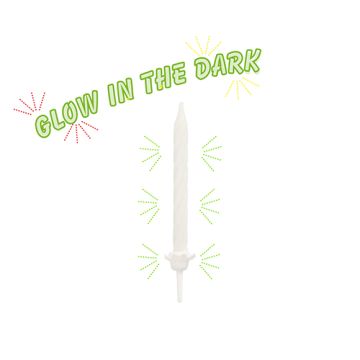Sveče z držalom 6 cm "Glow in the dark"