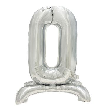 Balon iz folije 73 cm srebrna "0" stehend