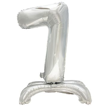 Balon iz folije 73 cm srebrna "7" stehend