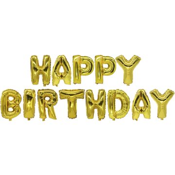 Balon iz folije zlata "Happy Birthday"