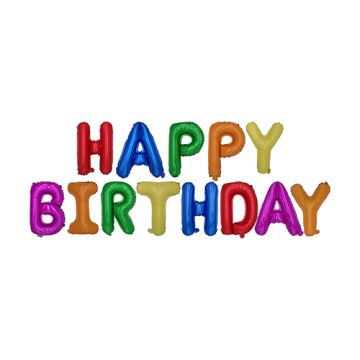 Balon iz folije sortirane barve "Happy Birthday"