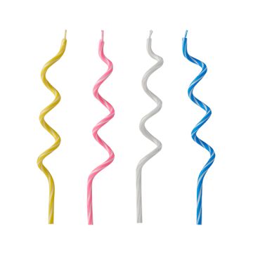 Rojstnodnevne sveče 12,5 cm sortirane barve "Spirale"