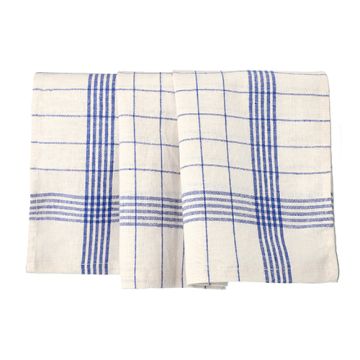 čajnih brisač 70 cm x 50 cm bela/modra "Polovično platno"