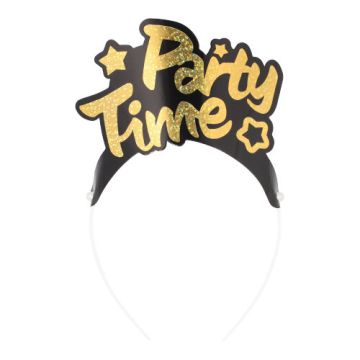 Tiara črna/zlata ""Party Time" "Metallic""