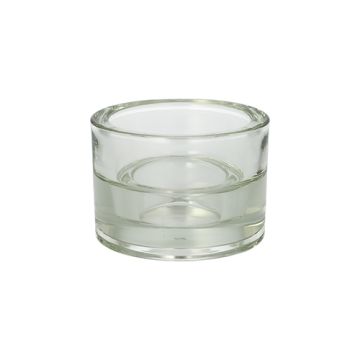 Držalo za sveče Steklo Ø 8,2 cm · 5,7 cm transparent "2v1" za čajne sveče in maxi lučke
