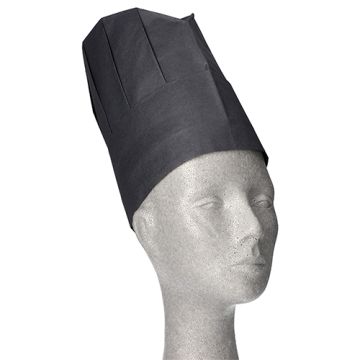 "WORK-INN/-PS" Šefovska kapa, krep papir 23 cm x 27,7 cm črna "Provence" Größenverstellbar klein