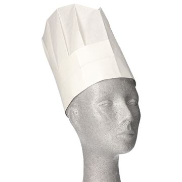 "WORK-INN/-PS" Šefovska kapa, krep papir 23 cm x 27,7 cm bela "Provence" Größenverstellbar klein