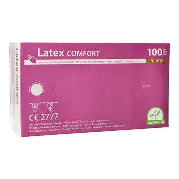 "Medi-Inn PS" Lateks rokavice, brez pudra "Comfort" weiss - natur velikost XL