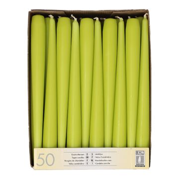 Koničaste sveče Ø 2,2 cm · 25 cm limeta