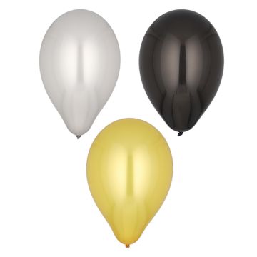 Baloni Ø 25 cm črna/zlata/srebrna