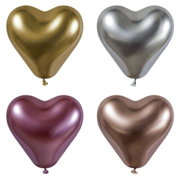 Baloni Ø 28 cm sortirane barve "Glossy Heart" velik