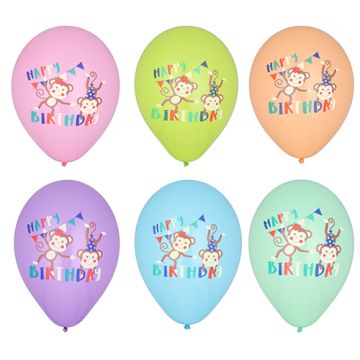 Baloni Ø 29 cm sortirane barve "Monkey Birthday"