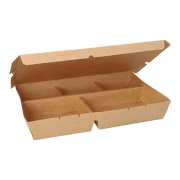 Lunch box, papir 5-delni 900 ml 4,2 cm x 17 cm x 25,5 cm rjava