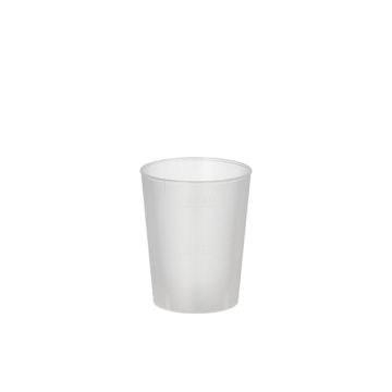 Kozarci za večkratno uporabo za žganjekuho PP 4 cl Ø 4,3 cm · 5,2 cm satinirani, nezlomljivi