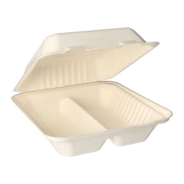 Menu škatle, sladkorni trs "pure" 2-razdelka 7,7 cm x 20 cm x 22 cm bela