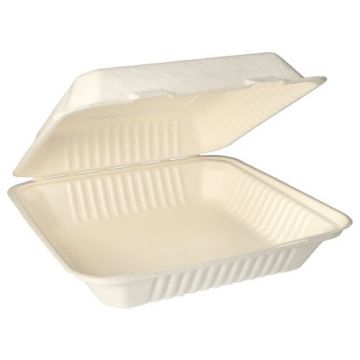 Menu škatle, sladkorni trs "pure" nedeljen 8 cm x 25,5 cm x 25,5 cm bela